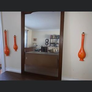 Vintage mid century ceramic genie bottles wall art